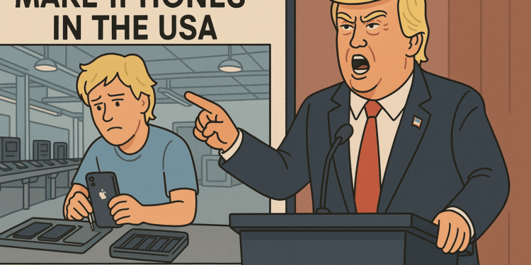 川普喊「iPhone美國製造」否則課25%關稅，蘋果暴跌、比特幣插針10萬7