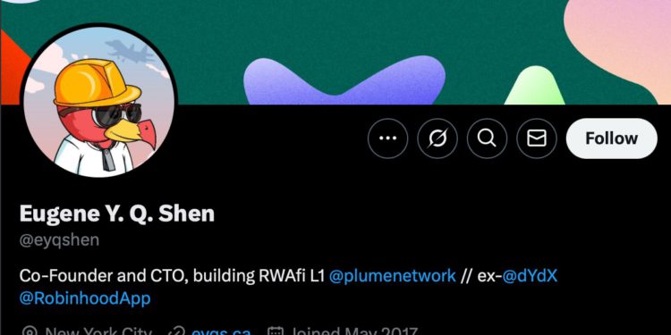 plume | 動區動趨-最具影響力的區塊鏈新聞媒體 Plume Network公告:共同創辦人兼CTO Eugene Shen不幸離世