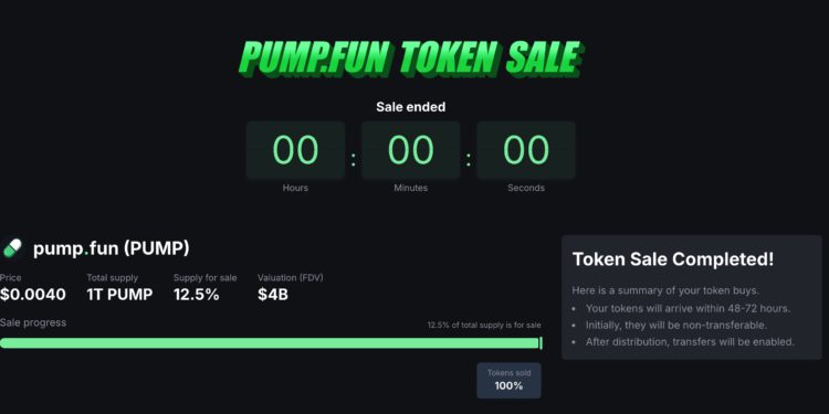 Xnip2025-07-13_09-53-25 | 動區動趨-最具影響力的區塊鏈新聞媒體 Pump.fun 代幣衝上 0.007 美元:48-72 小時鎖倉期結束將迎真正考驗(公售 12 分鐘賣完)