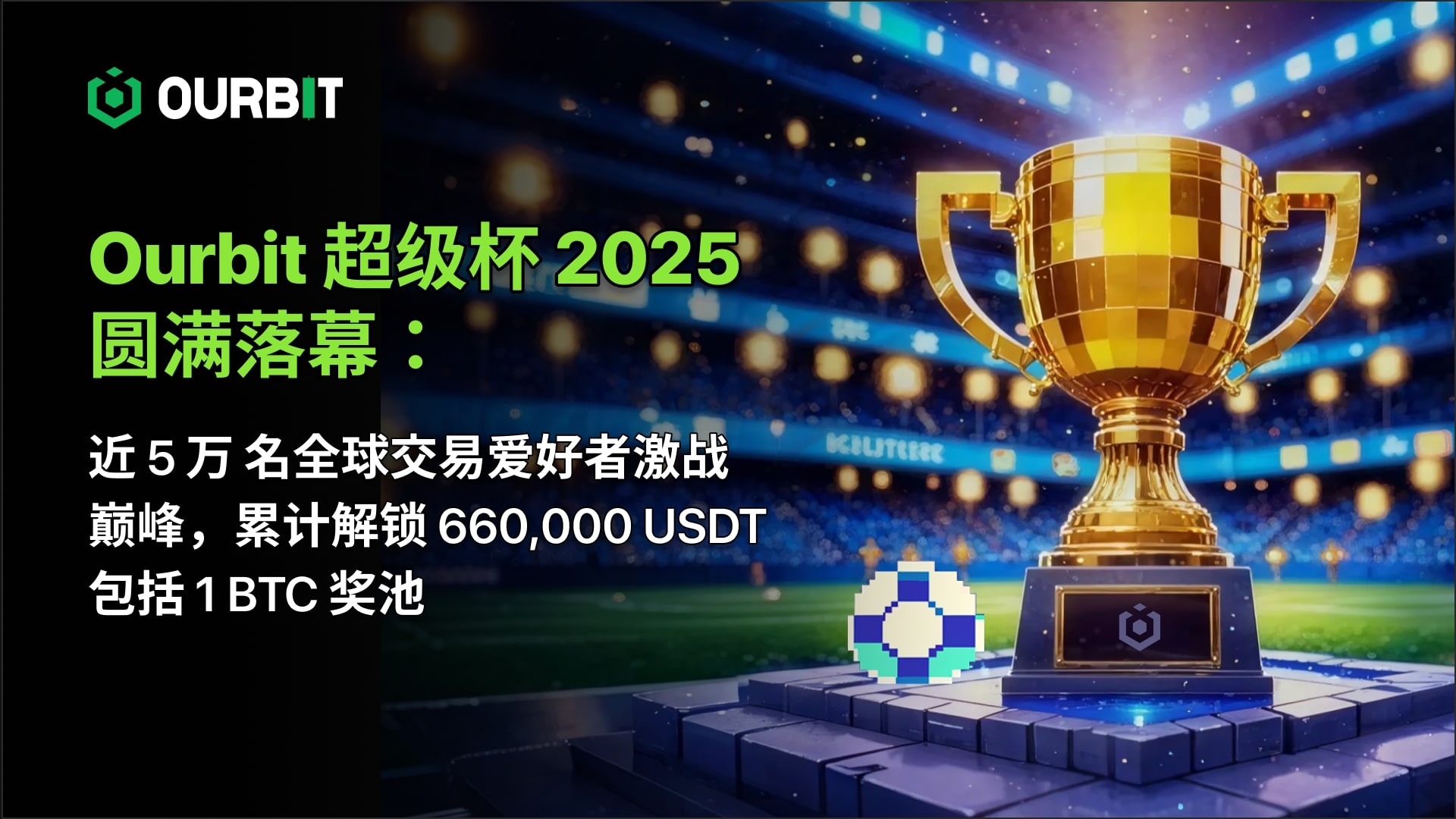 Ourbit超級杯2025圓滿落幕：近5萬名交易愛好者激戰巔峰，全球累計解鎖660,000 USDT、包括1 BTC獎池