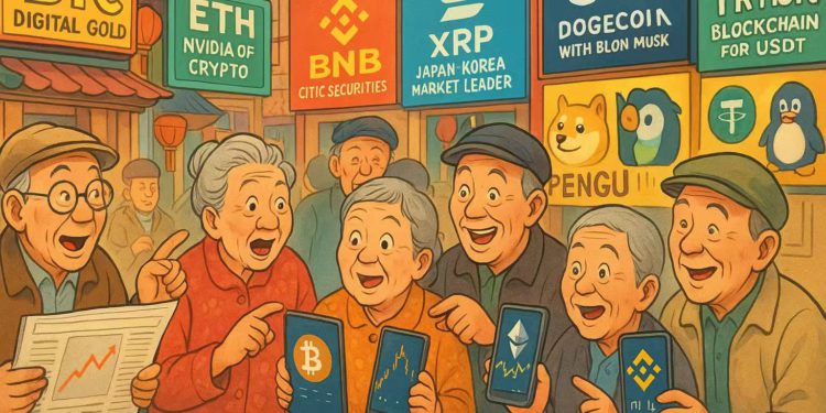 中國A股大媽開喊加密貨幣：比特幣是數位黃金、以太坊是Web3輝達、SOL 是區塊鏈賭場龍頭