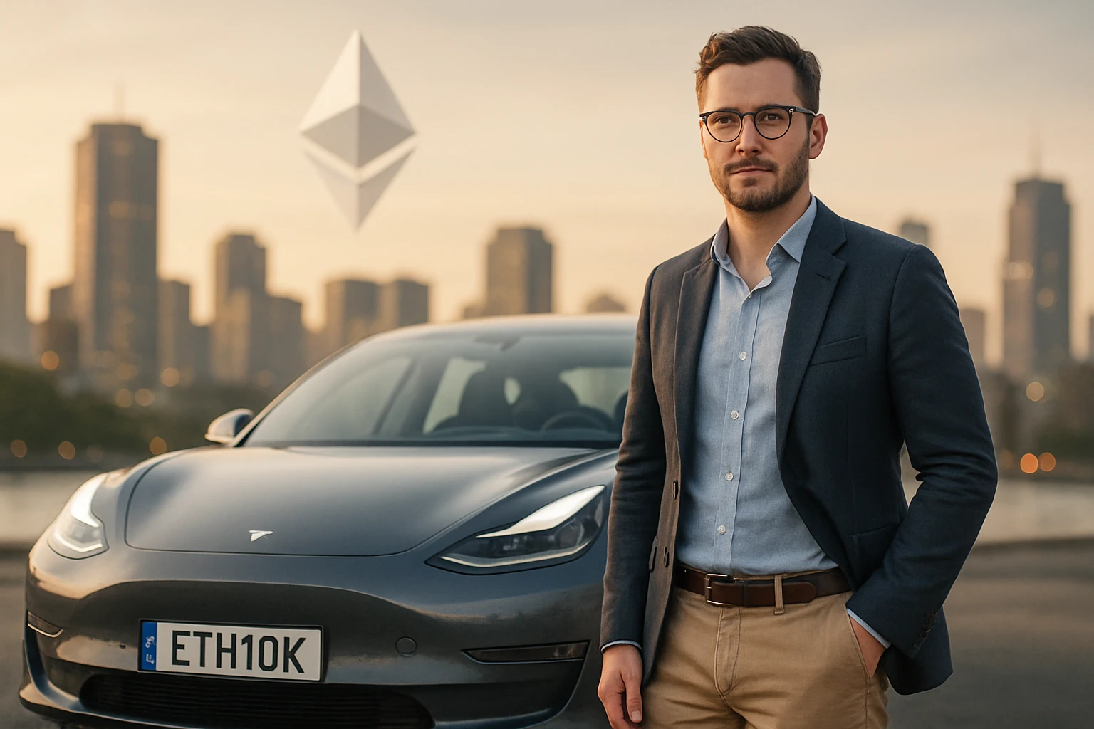 以太坊暴漲當天，他把「ETH10K」車牌裝了回去