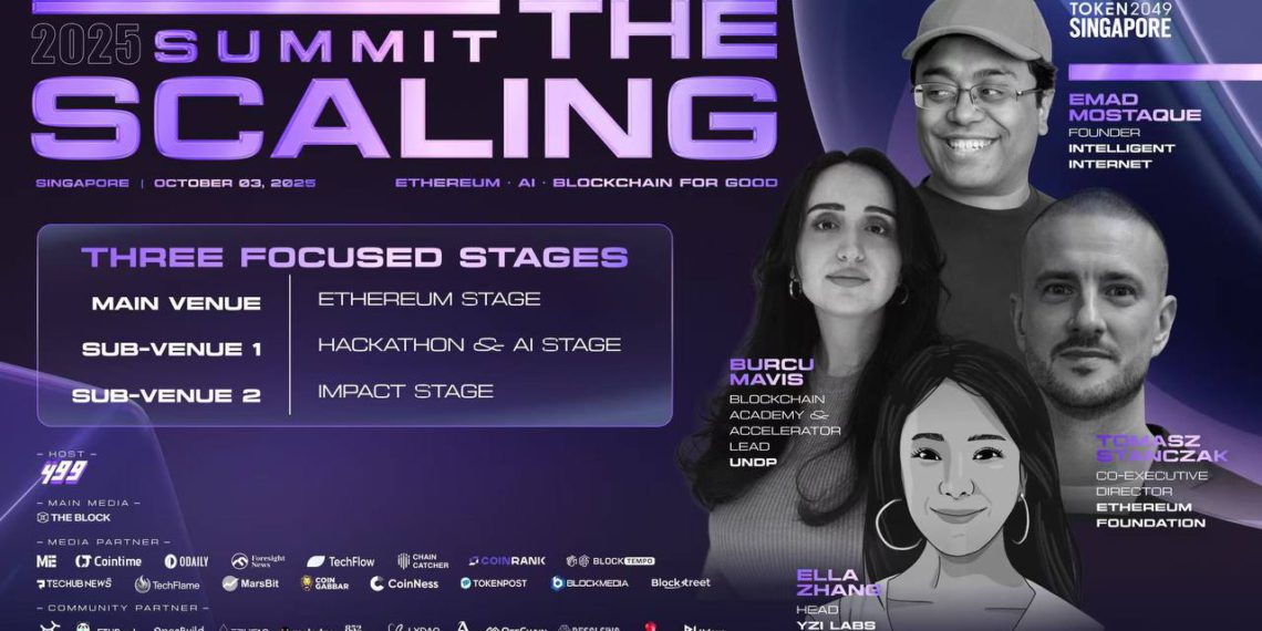 新加坡TOKEN2049：499 主辦 The Scaling Summit匯集以太坊基金會、聯合國開發計畫署等頂級機構