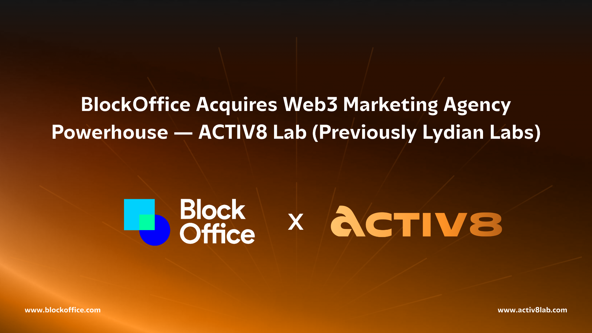BlockOffice 收購 Web3 行銷公司 ACTIV8 LAB（前身 LYDIAN LABS）