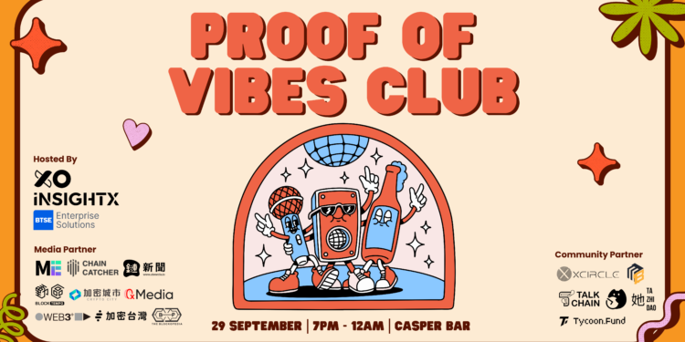 XO Banner | 動區動趨-最具影響力的區塊鏈新聞媒體 XO & InsightX & BTSE 共同主辦「Proof of Vibes Club」,為 Token2049 新加坡拉開序幕