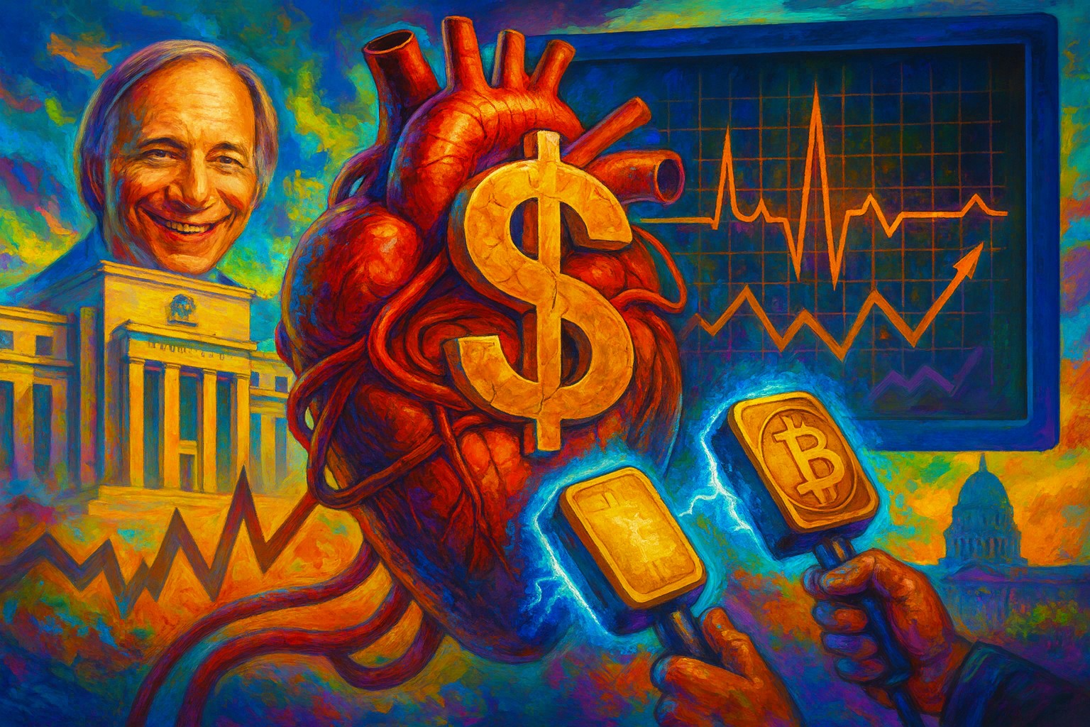 橋水達里歐：加密貨幣能成美元「替代貨幣」，美國債務心臟病快炸了