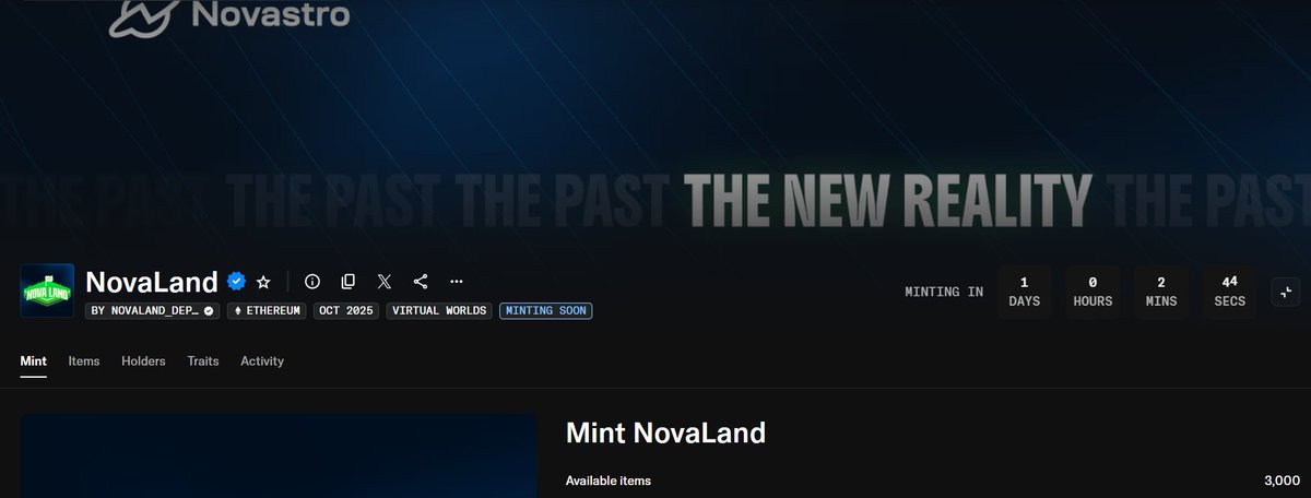 Novastro 即將在 OpenSea 平台推出其名為「NovaLand」的創世 NFT 系列