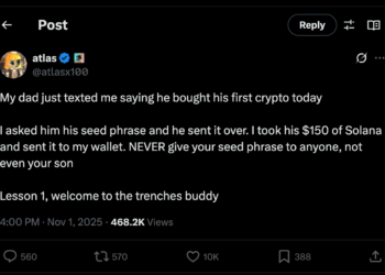 我爸剛買人生第一筆加密貨幣，我要到助記詞後掏空了他錢包：歡迎來到加密世界～