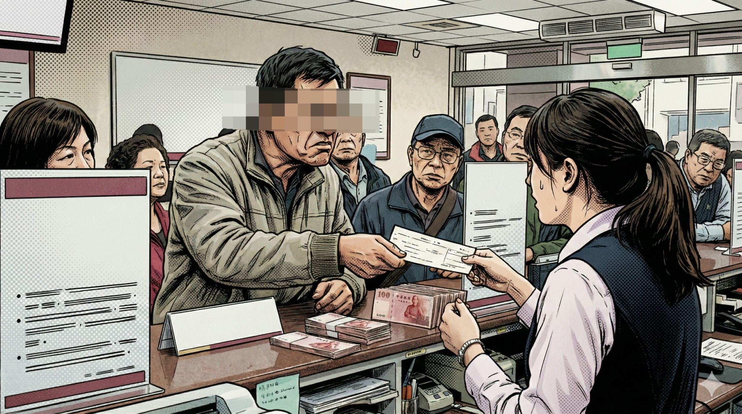 抗議銀行帳戶被鎖！民眾臨櫃示範「提款100元連領50次」 分行頭痛了