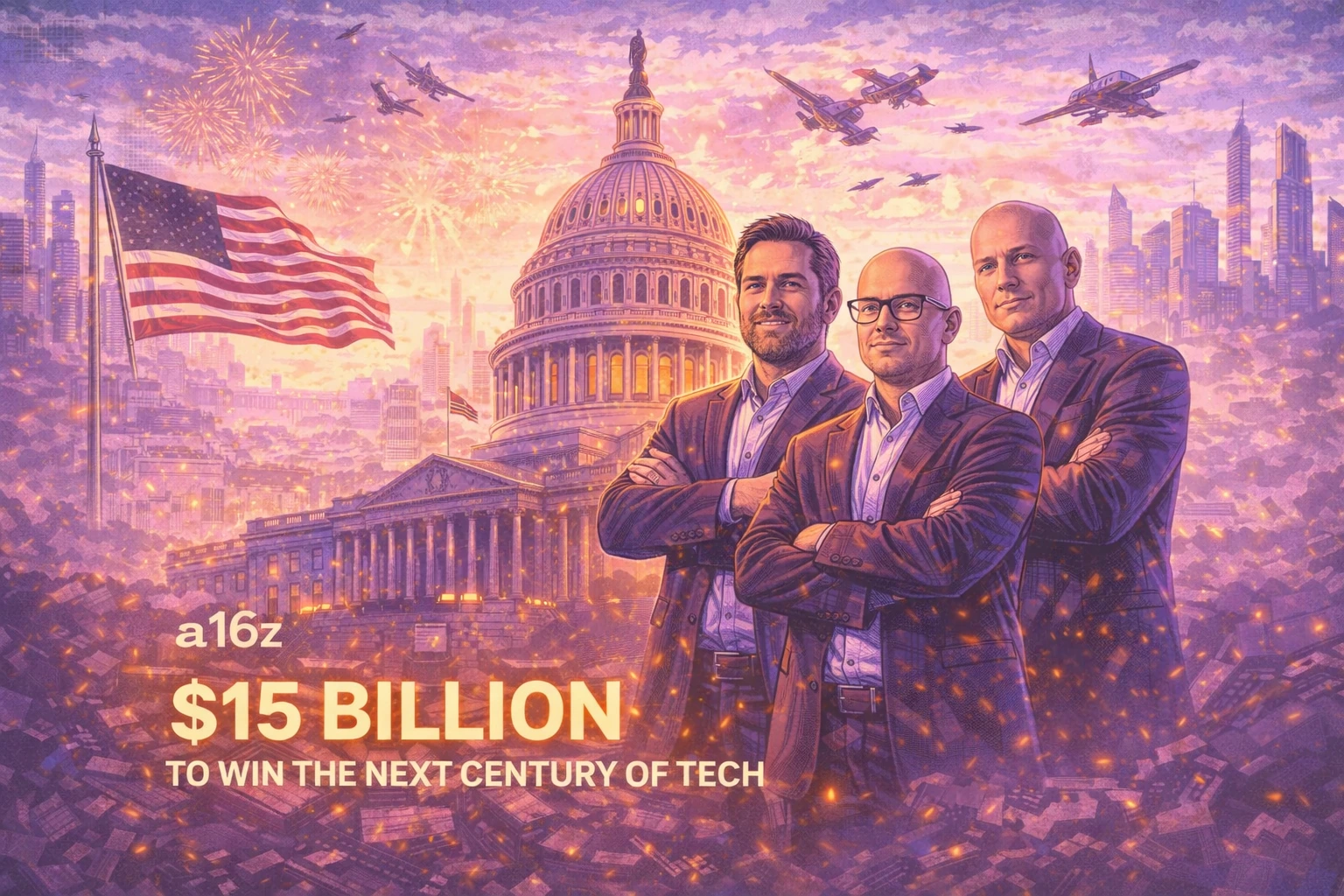 a16z 募資 150 億美元「確保美國勝利」：百年內將持續在科技領先