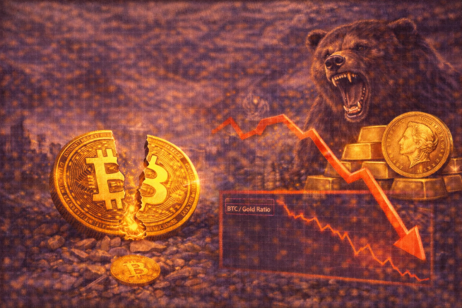 比特幣橫盤89700美元，分析師：相較黃金新高 4950鎂，BTC 已進深度熊市