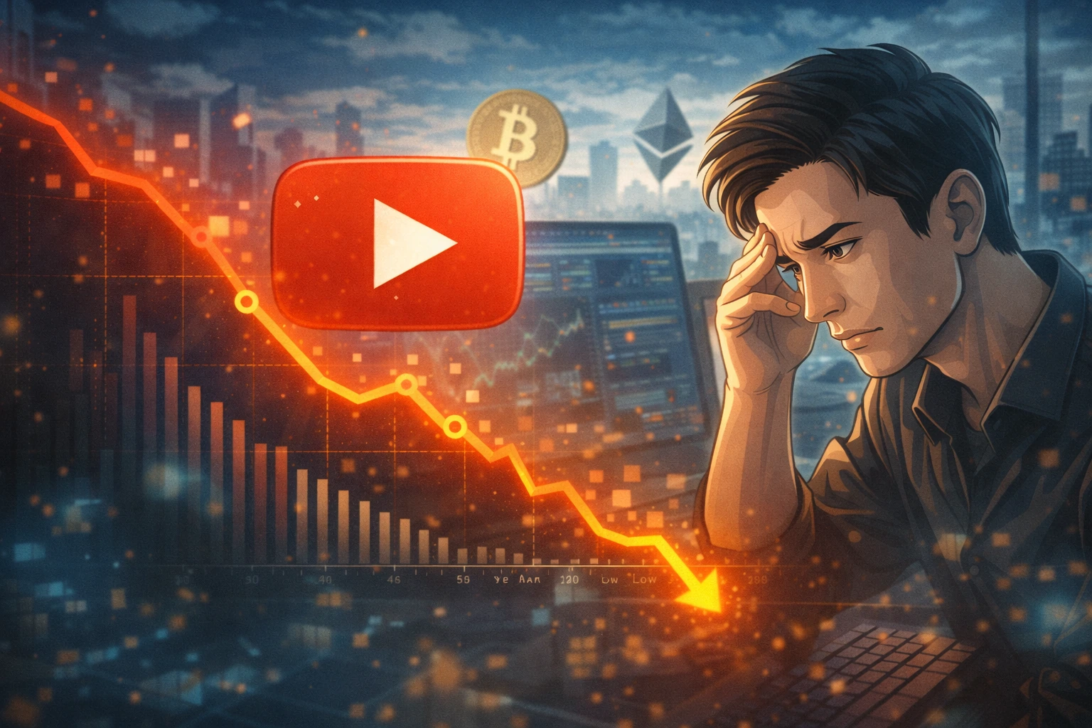 加密 YouTube 流量跌至 5 年新低「散戶興趣蒸發」，但分析師：這是底部訊號