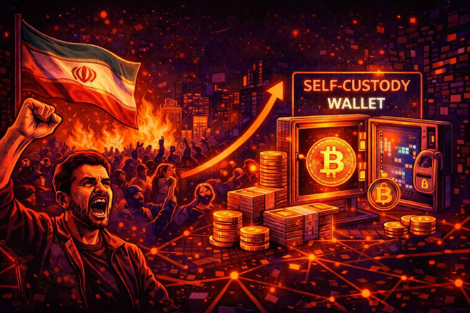 伊朗抗議升溫，民眾轉移BTC至自託管錢包：當地加密生態規模達 78 億美元
