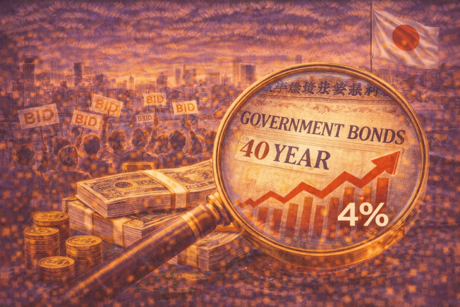 日本 40 年期公債殖利率破 4% 創歷史新高，20 年期拍賣需求疲軟
