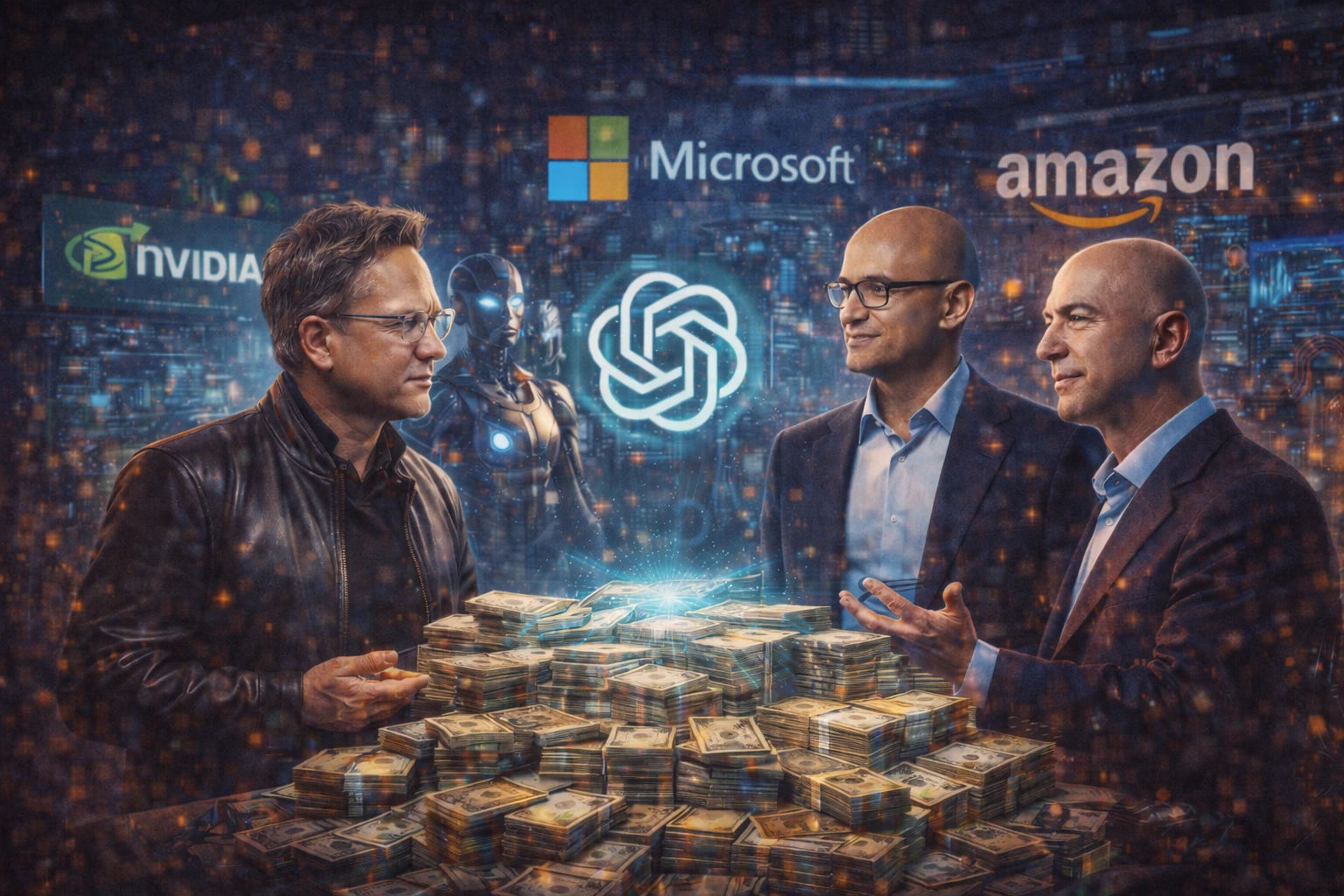輝達、微軟、亞馬遜將向OpenAI投資600億美元，估值7,300億、AI軍備競賽白熱化
