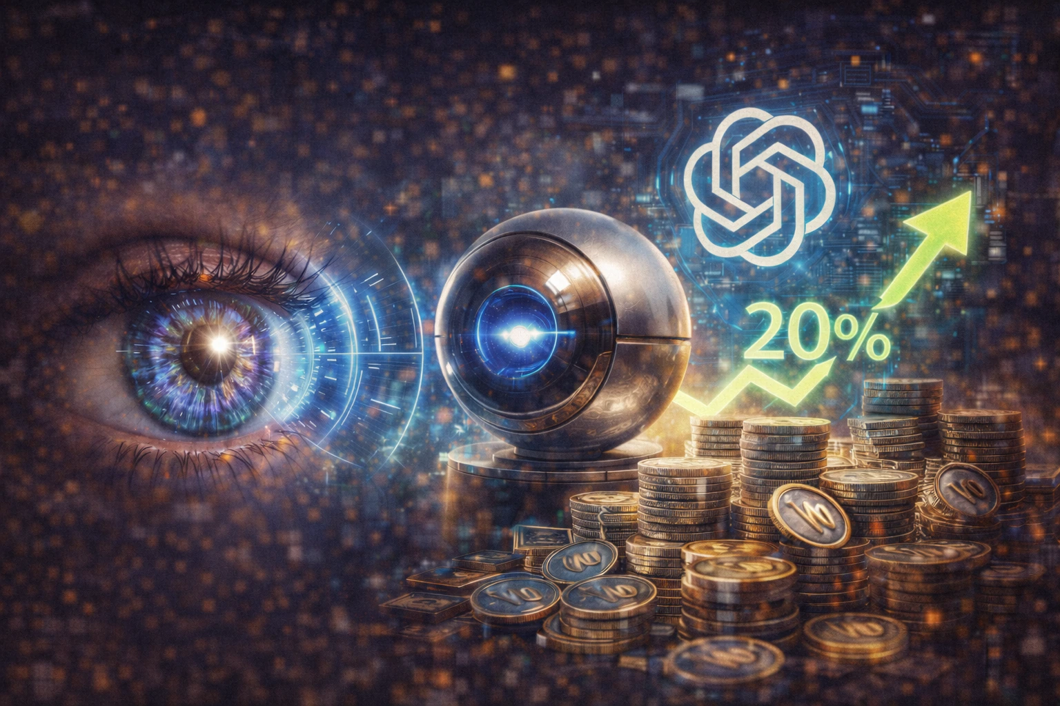 WLD暴漲20%,虹膜掃描成OpenAI信任救星?World與AI巨頭聯姻想像空間大