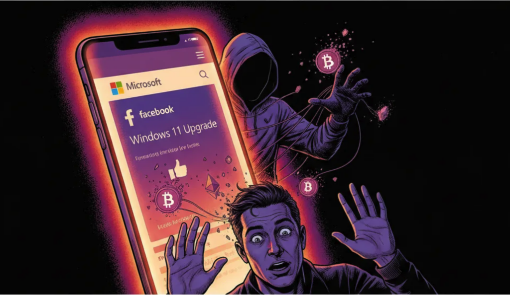 Windows假廣告偷助記詞！Facebook推送「免費升級Win11」貼文，模仿微軟官網難分真假