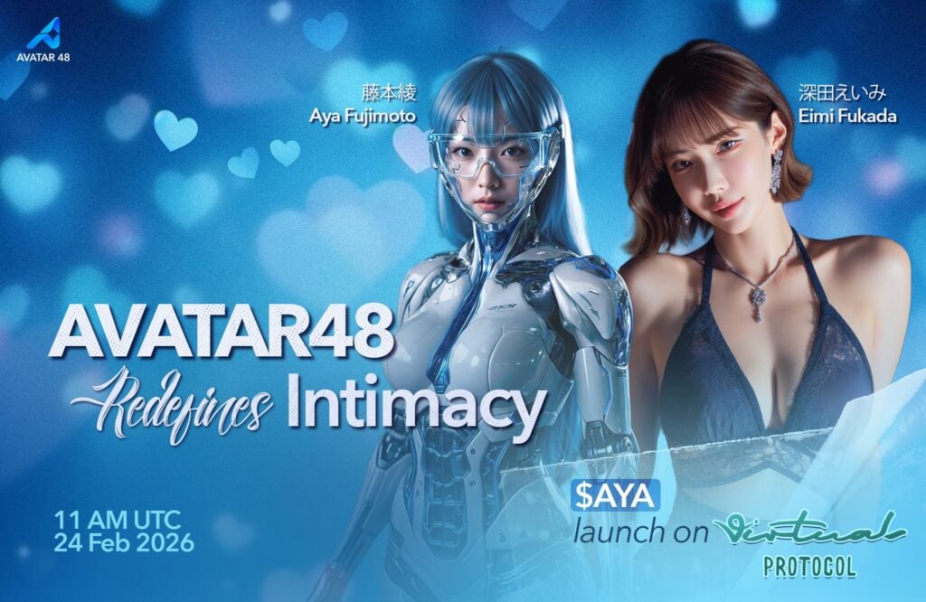 AVATAR48 在 Virtuals 推出 $AYA 代幣，合作深田詠美、重新定義 AI 伴侶親密關係