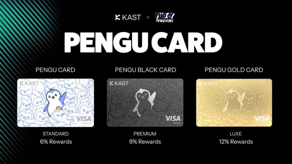 胖企鵝推出 Visa 卡「Pengu Card」最高 12% 回饋，Pudgy Penguins 開始搶銀行的生意