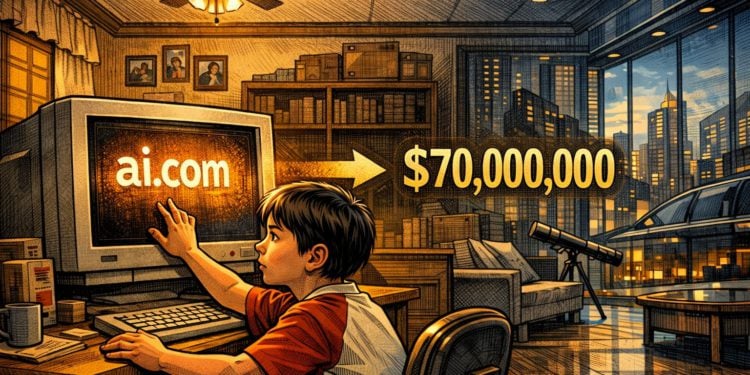 100美元變7000萬美元！10歲男孩買下AI.com，32年後賣給Crypto.com創下域名史上最高價
