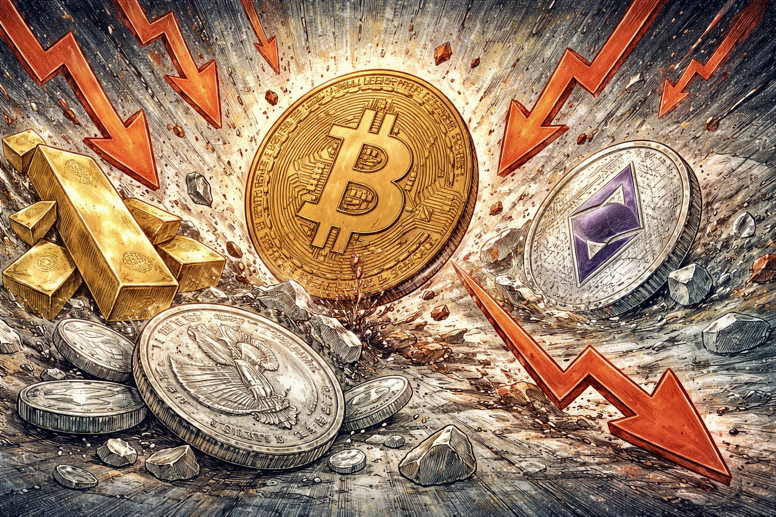 無差別拋售！白銀閃崩逾10%、黃金失守4600美元，比特幣重挫跌逼 6.9 萬美元大關 | 動區動趨-最具影響力的區塊鏈新聞媒體