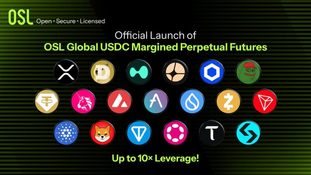 OSL 全球站推出 USDC 永續合約 支援 19 個幣種及最高 10 倍槓桿