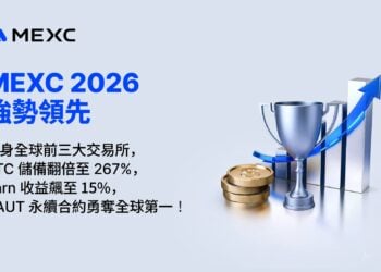 MEXC 2026 躋身全球三大交易所，BTC 儲備翻 267%，Earn 收益飆 15%，XAUT 永續合約勇奪第一