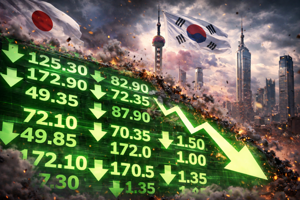 全崩!台股狂瀉1300點、韓股重挫8%連兩日熔斷、日經崩逾2100點,原油創一年新高