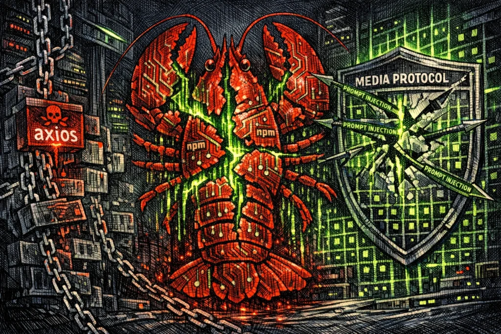 OpenClaw「小龍蝦」爆雙重危機！axios 供應鏈藏投毒後門、MEDIA 漏洞波及全球 17 萬案例