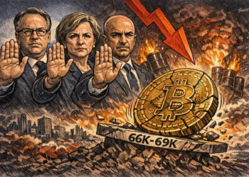 比特幣插針 66,000 美元橫盤苦撐，聯準會三官員齊警告：伊朗戰爭讓降息更遙遠