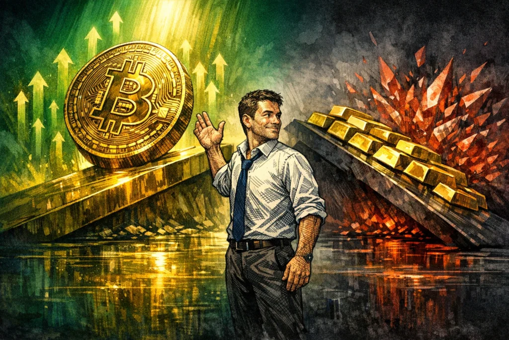 比特幣強彈 72,033 美元、空單爆倉 1.78 億，黃金走跌揭示「避險輪動」