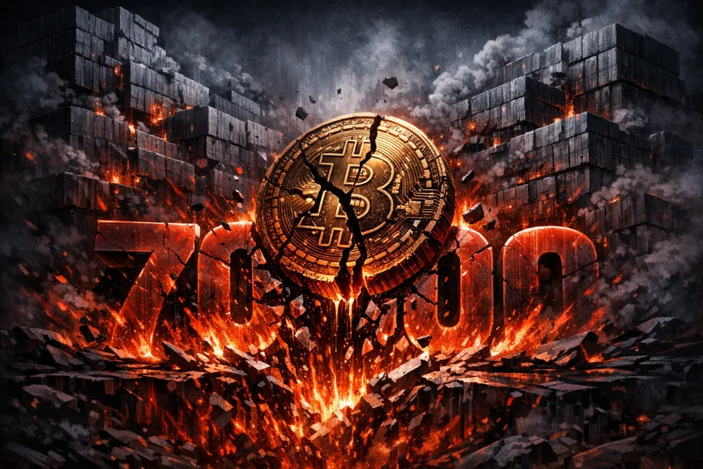 BTC 跌破 7 萬美元、多單血洗爆倉3億鎂，141.6 億美元選擇權今日到期考驗方向