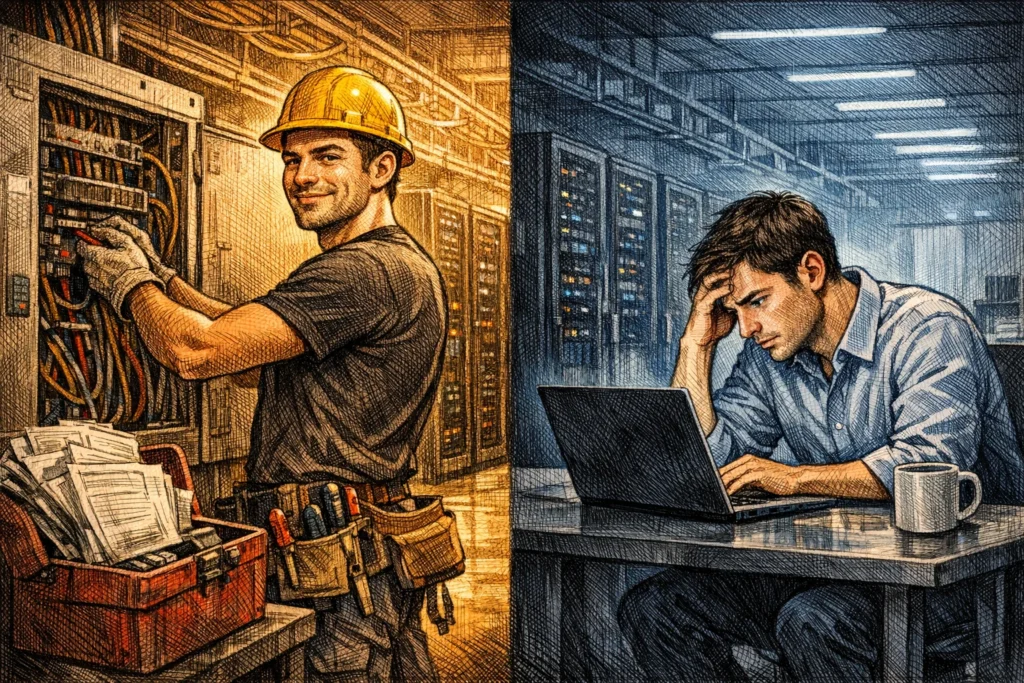 AI 越強、電工越值錢：德州資料中心電工年薪 28 萬美元，白領在擔心被取代