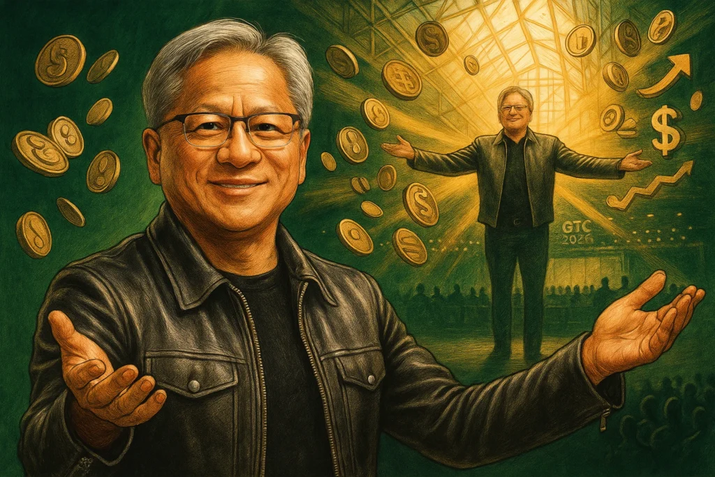 黃仁勳證實Nvidia「現金流過於龐大」：2026將把50%還股東，用以回購股票與發股息