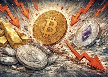 無差別拋售！白銀閃崩逾10%、黃金失守4600美元，比特幣重挫跌逼 6.9 萬美元大關