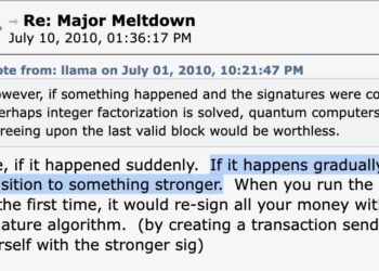 中本聰 2010 年談量子電腦：若漸進發展，比特幣可過渡到更強密碼學