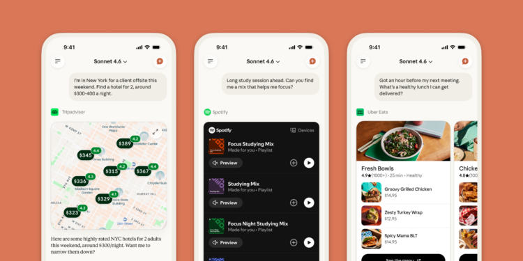 Claude 現可幫你叫 Uber、播 Spotify..連結八個日常生活 App，Anthropic 在下一盤大棋