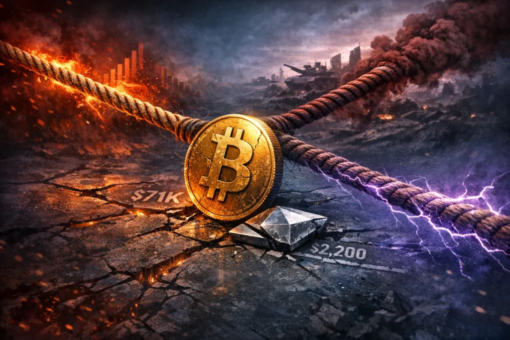 美伊停火拉扯市場!BTC 失守 7.2 萬、ETH 跌穿 2,200 美元