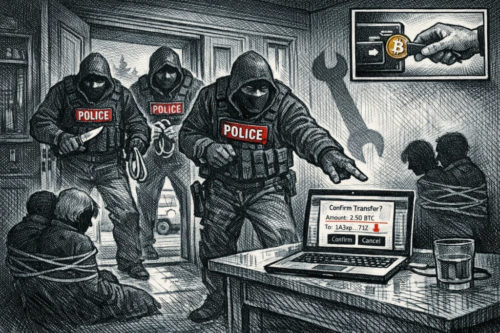 法國歹徒偽裝假警察，持刀逼巴黎 50 多歲夫妻轉出 100 萬鎂 BTC