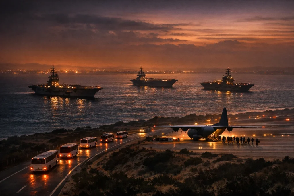 美國啟動強力撤僑「美國公民包機」、布希號推進中東，三艘航母陣型成形