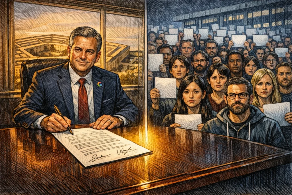 Google 與五角大廈簽署 2 億美元 AI 軍事合約導入 Gemini，600 名員工抗議無效