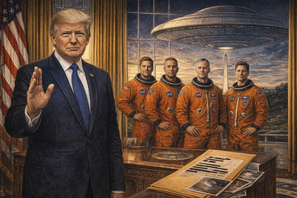 川普接見 Artemis II 太空人承諾：UFO 外星人很快解密，將曝光大量未公開資料