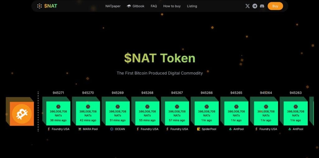 NAT 正式登陸蜘蛛礦池（SpiderPool），支援 BTC 同區塊雙挖