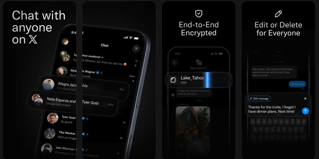 馬斯克推出「XChat」聊天應用：端到端加密、無廣告、限時燒毀..4/17上架蘋果App Store