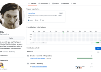 《惡靈古堡》女主蜜拉喬娃維琪跨界開發 AI 記憶工具 MemPalace！上架 GitHub 三天狂攬 5500 星