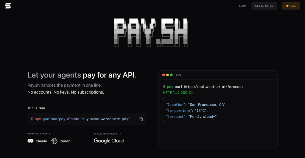 Solana 聯手 Google Cloud 推出 AI 支付管線「Pay.sh」！單次調用 API 只需 0.005 美元