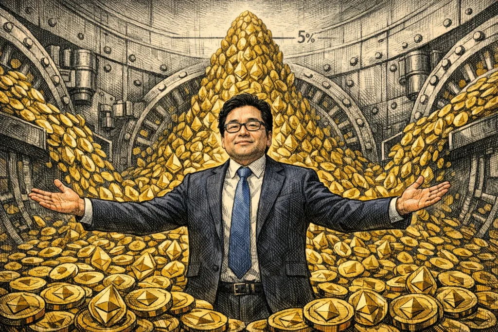 趁ETH跌穿2,200美元掃貨!Bitmine狂買71,672枚,持倉突破528萬枚逼總量5%