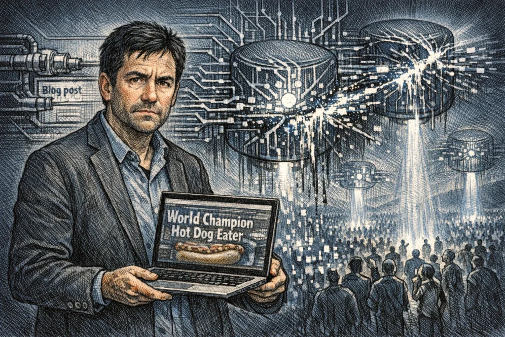 20 分鐘騙過 Google AI：一篇部落格就能汙染 25 億人看到的「唯一答案」
