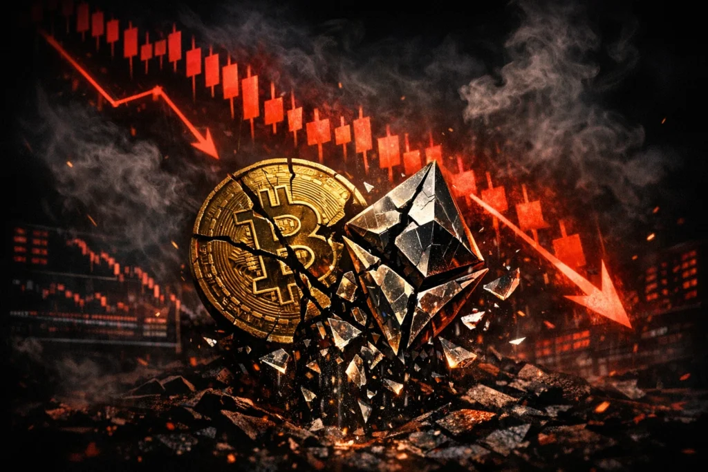 鷹影壓頂！比特幣跌破63270鎂窒息盤整，恐懼指數剩 20、單日 1.4 億爆倉