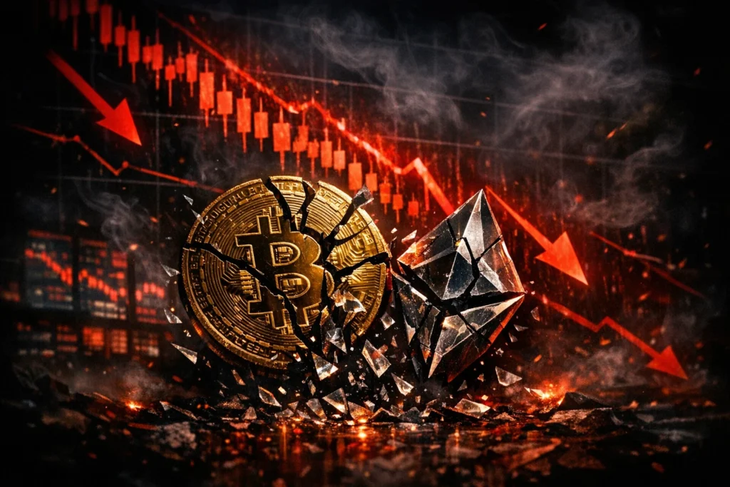 幣市大逃殺！BTC下探5.88萬鎂、ETH失守$1565，24h爆倉8.87億美元